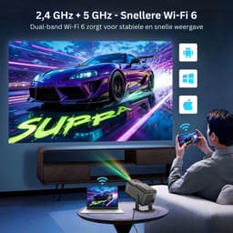Mini Beamer - Film Projector met Bluetooth - Draagbare Beamer - 4K Kwaliteit - Zwart — thumbnail 2