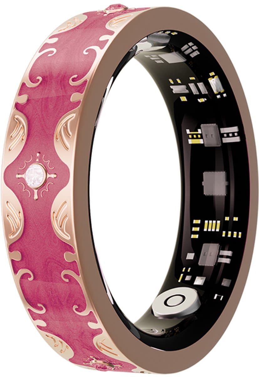 WizBay Premium Select® Bohemian Smart Ring - Rose Red - Hartslag, Slaap en Zuurstofmeting - Activiteitstracker - Maat 9 — afbeelding 1