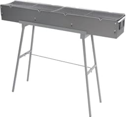 BBQ-grill - Voor camping - Draagbare, opvouwbare houtskoolgrill - Grijs - 100*18*13cm — thumbnail 1