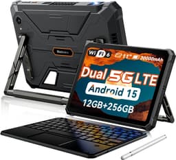 Blackview Active 12 Pro 5G Outdoor Tablet - 11 inch - 36 GB + 256 GB 30000 mAh - Met Toetsenbord(QWERTY) - IP68 waterdicht 108 MP + 50 MP Dual SIM - Zwart — thumbnail 1