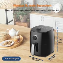 Mini Heteluchtfriteuse met Temperatuurregeling, 1400 Watt, 5-in-1 Multicooker voor Gezond Frituren en Koken — thumbnail 2