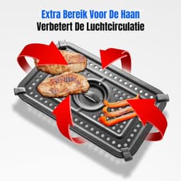 MMP® Dubbele Airfryer - Heteluchtfriteuse - Duo Airfryer - 8,7 L - 41x40x33cm - Zwart — thumbnail 5