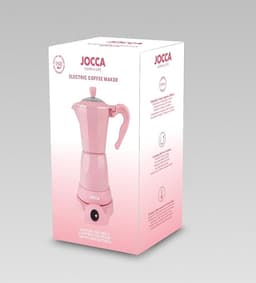 Jocca elektrische Italiaanse koffiemachine 6 kopjes – 480 W – 360° draaibasis – Roze — thumbnail 4
