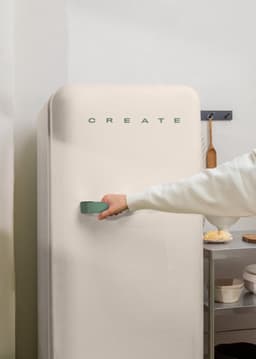 CREATE - Koelkast in retrostijl - Gebroken wit - Handvat Sage - FRIDGE RETRO 281L — thumbnail 5