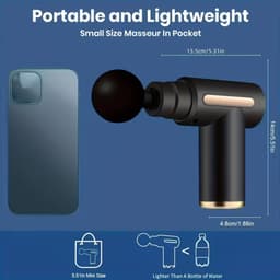 Compacte Massage Gun – 4 Verwisselbare Koppen, 6 Snelheden, USB‑C Snelladen – Compact & Stil — thumbnail 3