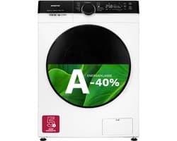 Inventum VWM9010W wasmachine 9 kg 1400 toeren energieklasse A-40% SteamClean stil functie wit zwart