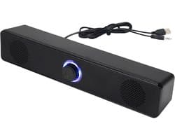 Ynkkvre – Computerluidspreker – draagbare HiFi stereo soundbar met volumeregeling – 3.5mm AUX USB desktop speaker voor pc, laptop, telefoon en tablet