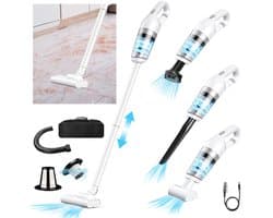 OKWISH Steelstofzuiger Stofzuiger 4-in-1 - Compact En Oplaadbaar Met Lange Accuduur En 350 ml Capaciteit - Geschikt Voor Huis En Auto - ABS - Zwart