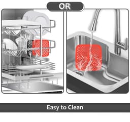 Herbruikbare siliconen matten voor airfryer, set van 4, 7,5 inch (ca. 19 cm), rond/vierkant, antiaanbak, BPA-vrij, herbruikbaar, accessoires voor airfryer — thumbnail 3