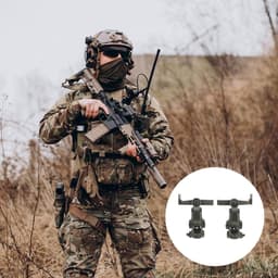 Multi-hoek Rotatie Snelle Helm Rail Adapter Ophanging Koptelefoon Beugel Oorkappen Ondersteuning Accessoires Tactische Pickup Headset Groen - Voor Outdoor Activiteiten — thumbnail 3