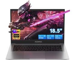 Acemagic-18,5 inch IPS Full HD Laptop-lntel N150 -tot 3,6 GHz-16GB DDR4 RAM 512 GB SSD -Windows 11 Pro-WiFi 5- BT5.0-Zilver