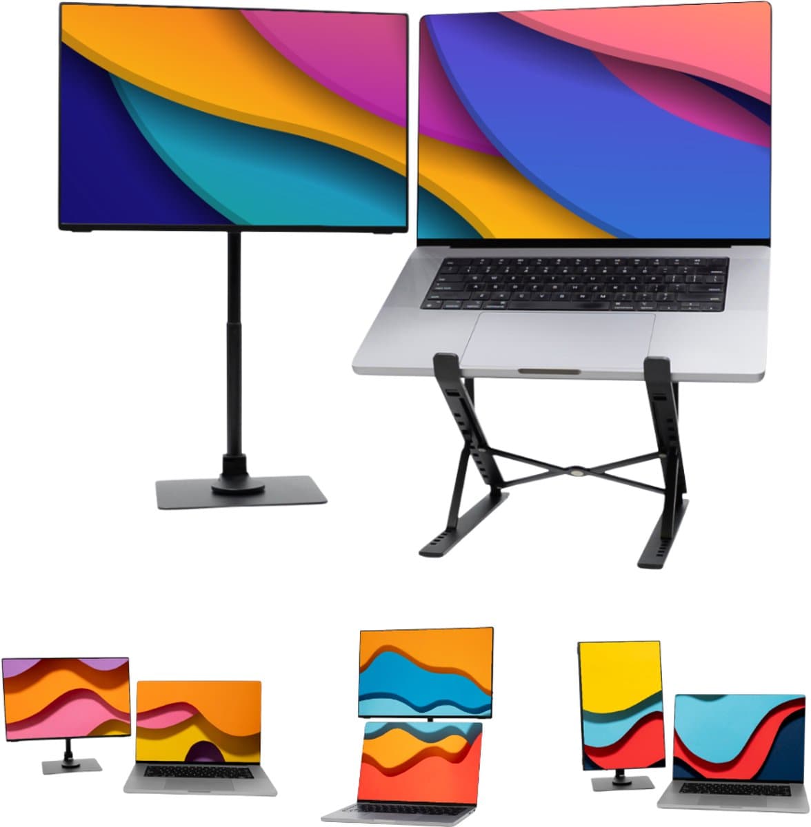 Blerron Flow - Portable Monitor - 2.5K - 16 Inch - Draagbare Monitor - Beeldscherm - Incl. Monitor en Laptop Standaard - 2560x1600 UHD — afbeelding 1