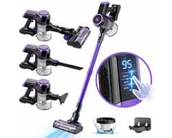 AG4200 Steelstofzuiger Draadloos Deep Purple - Stofzuiger Zonder Zak - Geschikt voor Dierenharen- Krachtig -Kruimeldief- Draadloze Stofzuigers - Steelstofzuigers - Kruimelzuiger - Compact & Licht