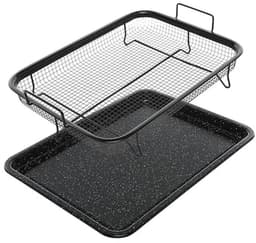 Knapperige ovenschaal met antiaanbaklaag en bakplaat voor luchtfriteuse – 2 stuks — thumbnail 1