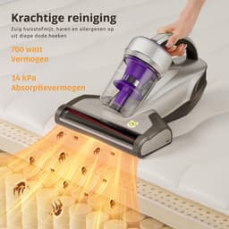 Huisstofmijt Stofzuiger - Draagbare Vacuümmatrasreiniger - Vermogen 700 W - Met UV-Sterilisatie - HEPA-Filter - Dubbel Cyclonisch Filtersysteem En Kwaliteitscertificaat — thumbnail 3