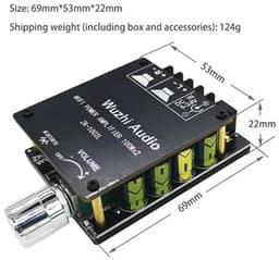 Mini HIFI Eindversterker met Bluetooth 5.0 - 100W High Power Stereo Geluidsmodule — thumbnail 4