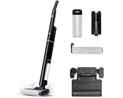 Turbotronic AIV9 Draadloze Vloerreiniger - Steelstofzuiger Met Dweilfunctie - Zelfreinigend - Stofzuigt en dweilt - Nat Droog Stofzuiger - Elektrische Dweil - Zwart