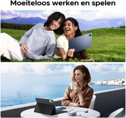 Aorlym P12 - Tablet - 48 GB RAM (8+40 GB) - 128 GB ROM (2TB/TF) - 12 inch 2K 120 Hz IPS - Android 16 - 10000 mAh /18 W - T7280 OctaCore - Dubbele camera - WiFi 5 - Bluetooth - Face ID - Toetsenbord - Stylus meegeleverd - Grijs — thumbnail 7