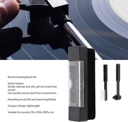 Platenborstel - Premium platenborstel - 2 in 1 Set - Inc. naald- en schoonmaakborstel - Antistatisch - LP Borstel - Soft Brush Record Brush - Vinyl Borstel - Hoogwaardige Platenreiniger - Platenreinigingsborstel - Plaatborstel Van Carbon - Zwart — thumbnail 4