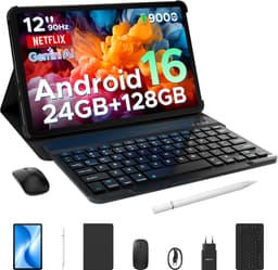 DOOGEE U12 VIP - Tablet - Tablets - 24 GB RAM + 128 GB ROM (2 TB) - Android 16 - Tablet met toetsenbord - 12 inch + 90Hz - 9000 mAh/18W - Gemini AI - UNISOC T7255 - 7,8 mm ultradun - inclusief muis - Stylus - Beschermhoes - Schermbeschermer — thumbnail 1