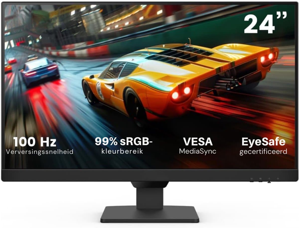 SNJY® Gaming Monitor - Monitor Gaming - Monitor met Luidspreker - 24 Inch - 1920x1080p - 100Hz - Zwart — afbeelding 1
