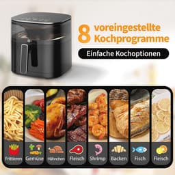 Digitale Heteluchtfriteuse 5,7L met Touch Display en 8 Voorinstellingen — thumbnail 2