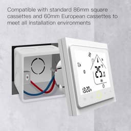 Programmeertbare Wi-Fi Thermostaat met Touchscreen voor Verwarming en Airconditioning - Afstandsbediening via Mobiele Telefoon, Compatibel met Alexa en Google Home — thumbnail 3