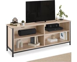 TV-meubel met 4 Vakken - 147 cm - Lowboard voor TV's tot 70 Inch - Industrieel Houten Dressoir