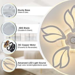 Moderne Plafondventilator met Dimbare LED-Verlichting en Afstandsbediening — thumbnail 1
