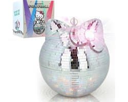 Hello Kitty Discobal XL - Spiegelbol met Ophanghaak 27 x 25 x 25 cm - Disco Speelgoed voor Kinderen - Discobol - Hello Kitty Producten - Cadeau voor Meisjes - Spiegelbal - 6, 7, 8, 9, 10, 11, 12, 13, 14, 15, 16+ Jaar - Zilver