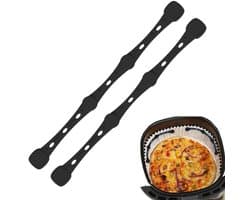Air Fryer Liner Magneten - 2 stuks - Hittebestendige Silicone - magneetstrip - hittebestendige siliconen gespen - Voor Bakkerijen Cafe Restaurant - zwart
