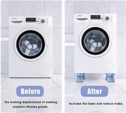 Wasmachine voetsteunen met anti-vibratie pads - Verstelbare hoogte wasmachine voetsteunen - Multifunctionele verstelbare standaard basis - Universele hoogte verhogende pads - 4-pack — thumbnail 4