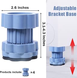 Wasmachine voetsteunen met anti-vibratie pads - Verstelbare hoogte wasmachine voetsteunen - Multifunctionele verstelbare standaard basis - Universele hoogte verhogende pads - 4-pack — thumbnail 5