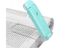 Gigicial Boeklamp - Leeslamp Voor Boeken In Bed - Mini Opvouwbaar Ontwerp Met Flexibele Hals En Ingебouwde USB-Aansluiting - 1 - Blauwgroen