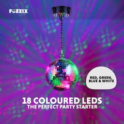 Fuzzix MB20ML Discobal 20 cm - met motor op batterijen en RGBW LED's — thumbnail 2