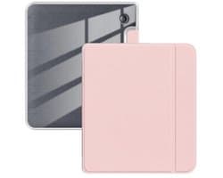 Hoesje 7 inch e-reader met automatische slaapfunctie, flexibele transparante TPU achterkant - Roze