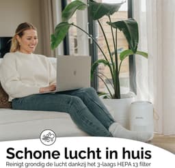 Øvaal Luchtreiniger - Air Purifier - met vervangbaar HEPA13 Filter + koolstoffilter - 250 m³/u - Helpt tegen stof, huisstofmijt, hooikoorts en allergie - Slaapstand en Automatische Stand - Luchtkwaliteit Indicator — thumbnail 2