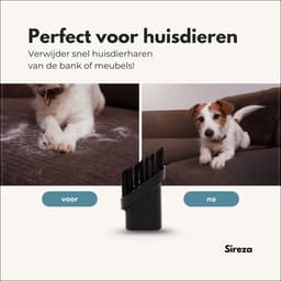 Sireza T2 - 3-in-1 kruimeldief - kruimelzuiger - kruimeldief snoerloos -6 opzetstukken - mini handstofzuiger - nat en droog - thuis, dierenhaar en auto - air duster - opbergtas — thumbnail 7
