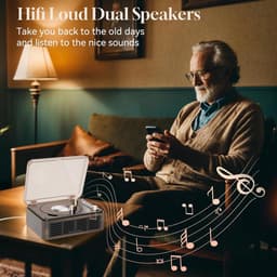 Retro CD Speler - Bluetooth Speaker - Meerdere afspeelmodi - Met Draadloze Verbinding & Afstandsbediening - Bruin - AUX & FM Radio - Voor Huis & Slaapkamer — thumbnail 7