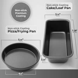 6-delige accessoires voor luchtfriteuse, Gescht voor Ninja Foodi AF300EU, AF400EU, Tower T17088, dubbele luchtfriteuse, 7,6 l / 9,5 l, keukengerei, set met pizza-tablet, metalen broodtrommel — thumbnail 6