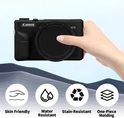 Siliconen camerahoes - Beschermhoes - Camerabeschermingshoes - Compatibel met Canon G7X Mark III camera - Zwart — thumbnail 4