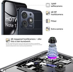 HOTWAV Note 13 Max mobiele telefoon senioren - Smartphone - 256GB - Zwart - mobiele telefoon zonder abonnement - 2 jaar garantie - Met Transparante Hoes - 4G Dual SIM — thumbnail 9