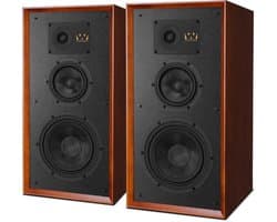 Wharfedale Super Linton Drie-weg Standmount - Kevlar Woofer - AMT Tweeter - Hoogwaardige Geluidskwaliteit - Mahonie