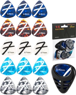 Finesse Celluloid Plectrum voor Gitaar - 15 Stuks - met Plectrum Houder - Plectrums - Guitar Pick — thumbnail 1