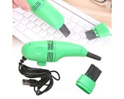 USB stofzuiger - 2 in 1 Toetsenbord cleaner - toetsenbord stofzuiger - Mini stofzuiger - Mini Vacuum Cleaner USB - Schoonmaakset voor kruimels en stof - Kruimelzuiger schoonmaakset - Voor Computer / PC / Laptop Kruimeldief Dust Cleaner - Groen