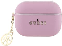 Guess Airpods Pro & Pro 2 Case - Saffiano - Circle Charm - Roze — thumbnail 1