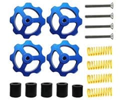 Nivelleringskit voor 3D-printers - Compleet Set met Metaal Moeren, Siliconen Houders, en Schroeven