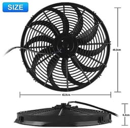 Universele autokoelventilator 16 inch 12V 120W met montageset voor auto en vrachtwagen — thumbnail 5