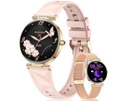 Ronde dames smartwatch – Waterdichte sporthorloge met Bluetooth en 100+ activiteitsmodi