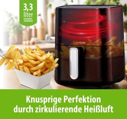 Smart Kitchen Heteluchtfriteuse 3.3L Kleine Airfryer voor Compacte Keukens – Mini Aircooker met LED Touch Display, 9 Programma’s, Automatische Uitschakeling | Gezond Frituren met 90% Minder Olie Airfryer Klein & Elektrisch met Kajal Sticker — thumbnail 2